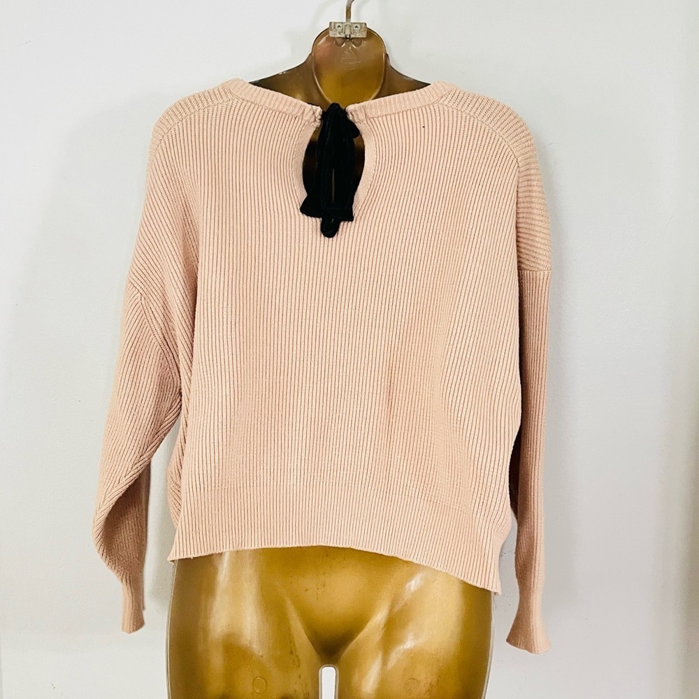 Zara Ribbed Knit Sweater Small | Neutral Beige Minimalist Fall Winter Cozy Chic - Picture 5 of 5